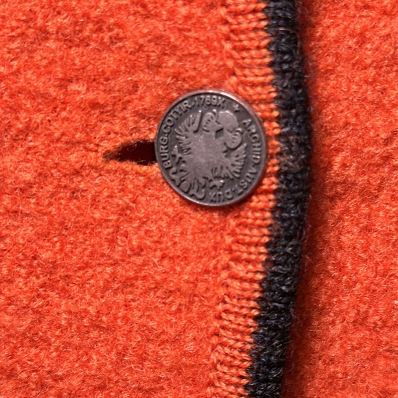 H. Moser Burnt Orange Wool cardigan Blazer - Picture 4 of 7